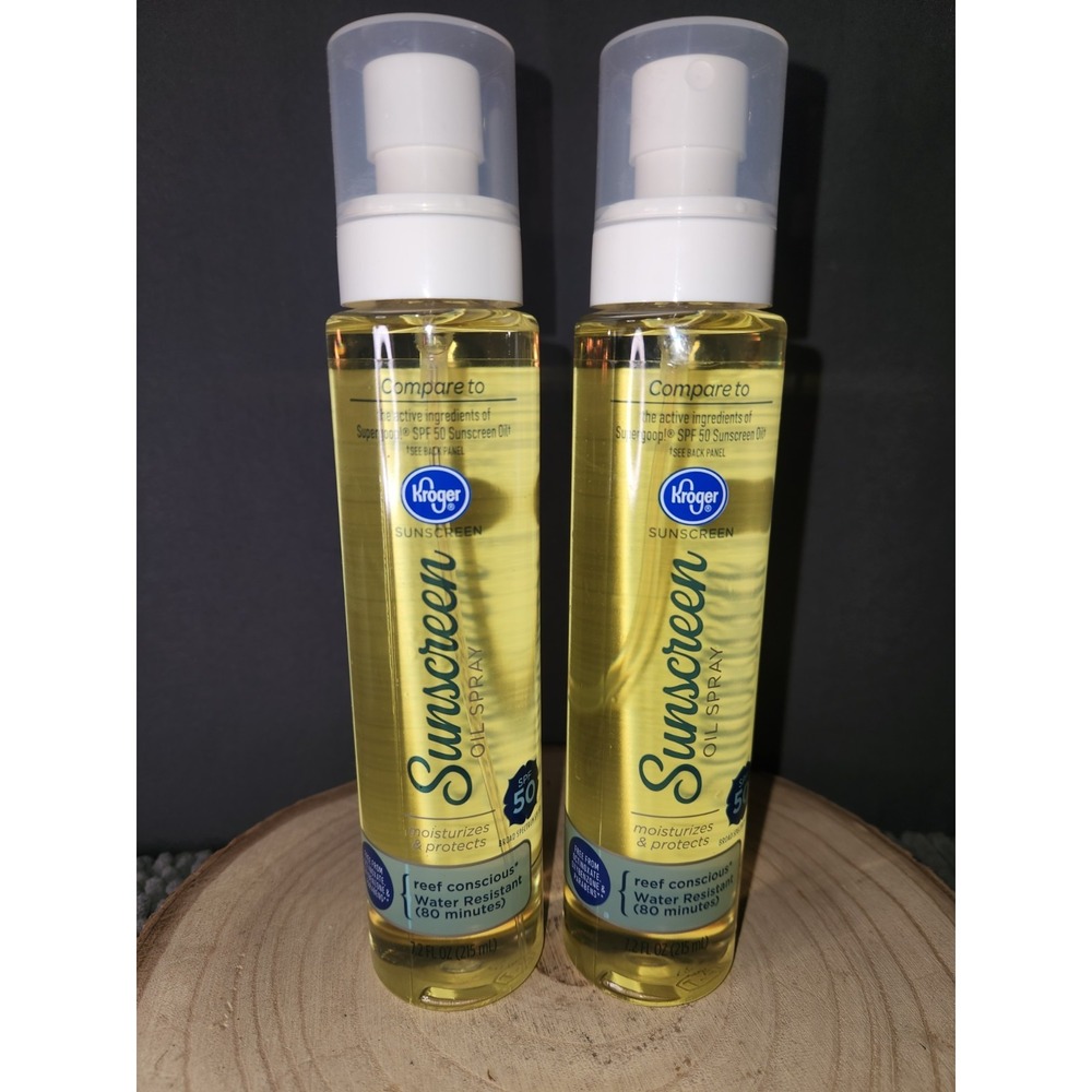 LOT OF (2) KROGER‎ OIL SPRAY BROAD SPECTRUM SPF 50 SUNSCREEN 7.2 FL OZ~RARE